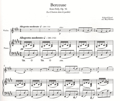 Faure, Gabriel: Berceuse from Dolly Op.56 (violin & piano)