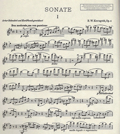 Korngold, E.W.: Sonata Op.6 (violin & piano)