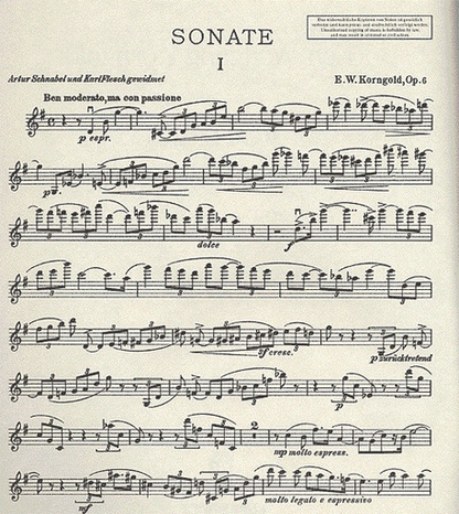 Korngold, E.W.: Sonata Op.6 (violin & piano)