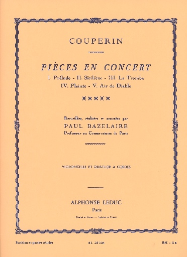 Couperin (Bazelaire): Pieces en Concert (cello and string quartet)
