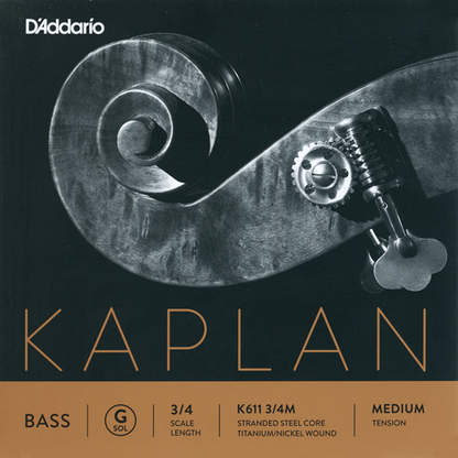 D'Addario Kaplan 3/4 titanium bass G string, medium