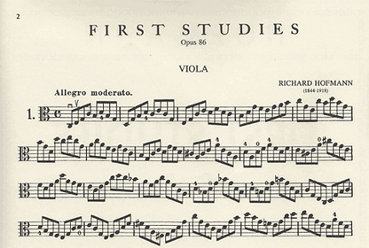 Hofmann, Richard: First Studies (in the 1st position) Op.86 (viola)