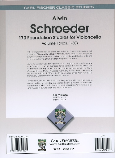 Schroeder, A. (Hughey): 170 Foundation Studies for Violoncello, Vol.1, Nos.1-80 (cello) Carl Fischer