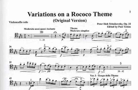 Tchaikovsky, P.I.: Rococo Variations Op.33 (cello & piano)