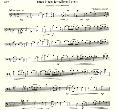 Febonio, T.G.: Three Pieces Op. 26 (Cello & Piano)