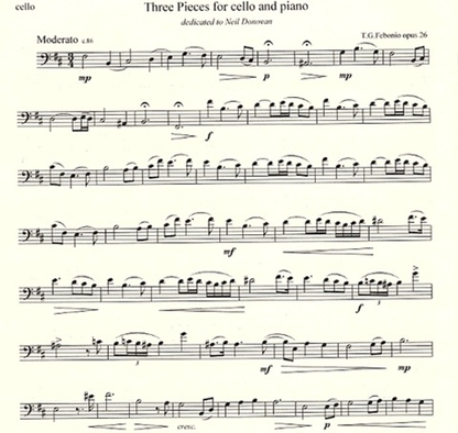 Febonio, T.G.: Three Pieces Op. 26 (Cello & Piano)