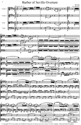 Rossini (Martelli): Barber of Seville Overture (string quartet)