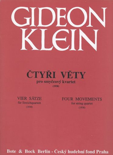 Klein, Gideon: Certyri Vety-Four Movements for String Quartet, 1938 (score and parts)