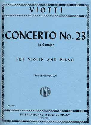 Viotti, G.B. (Gingold): Concerto #23 in g (violin & piano), International
