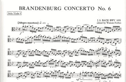 Bach, J.S. (Forbes): Brandenburg Concerto No. 6 in Bb Major (2 Violas, Piano) PETERS