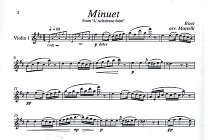 Bizet, Georges (Martelli): Minuet L'Arlesienne (string quartet)
