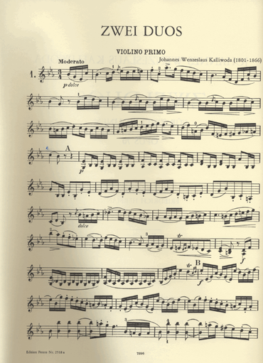 Kalliwoda, Johan: Violin Duos, Op. 70 (2 violins)