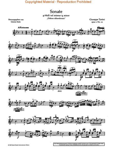 Tartini, Giuseppe: Sonata Op.1#10 Didone Abbandonata (violin & piano)