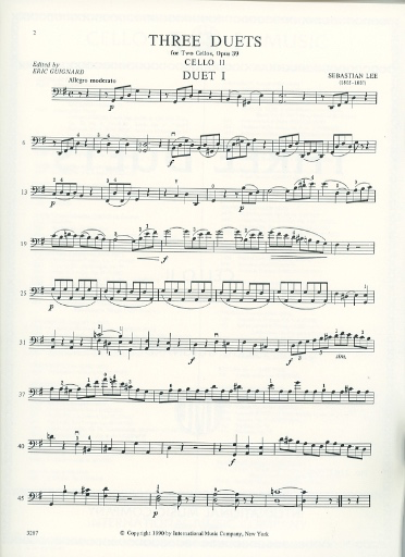 Lee (Guignard): Three Duets Op.39 (2 Cellos)