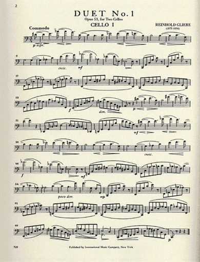 Gliere, Reinhold: Ten Duets, Op. 53 Vol. 1 (2 cellos)