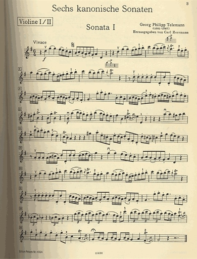 Telemann, G.P. (Hermann): 6 Canonic Sonatas (2 Violins) Peters