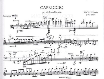 Kodaly: Capriccio (cello solo)