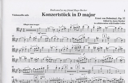 Dohnanyi, Ernst (Starker): Konzertstuck Op.12 (cello & piano)