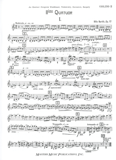 Bartok, Bartok: String Quartet No.2 Op.17 (set of parts)