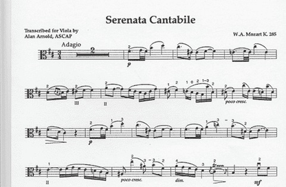 Mozart (Arnold): Serenata Cantabile (viola & piano)