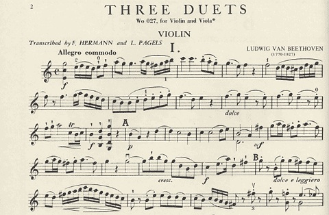 Beethoven, L.van: Three Duets for Violin & Viola
