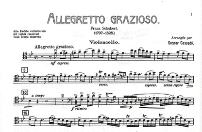 Schubert F./Cassado G.: Allegretto Grazioso (cello & piano)