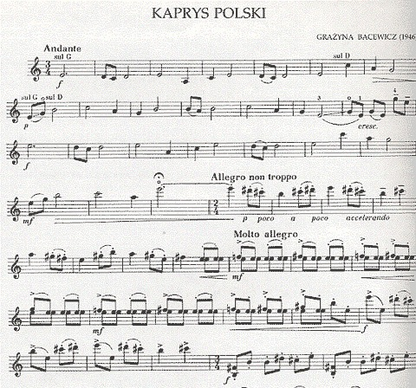 Bacewicz, Grazyna: Polish Caprice (violin solo)