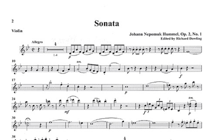 Hummel, Johann Nepomuk: Sonata in Bb Op.2 No.1 (violin, cello, piano)