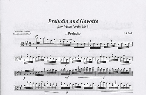 Bach, J.S. (Arnold): Preludio & Gavotte from Partita #3 (viola & piano)