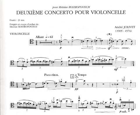 Jolivet, Andre: Concerto No.2 (cello & piano)