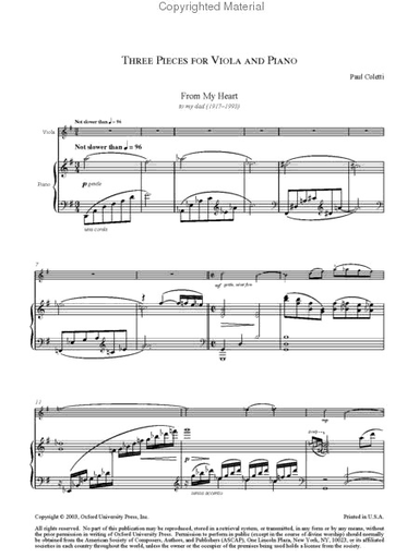 Coletti, P.: Three Pieces for Viola and Piano