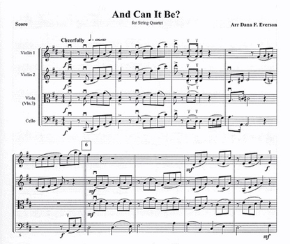 Everson, D.F.: And Can It Be?(string quartet)