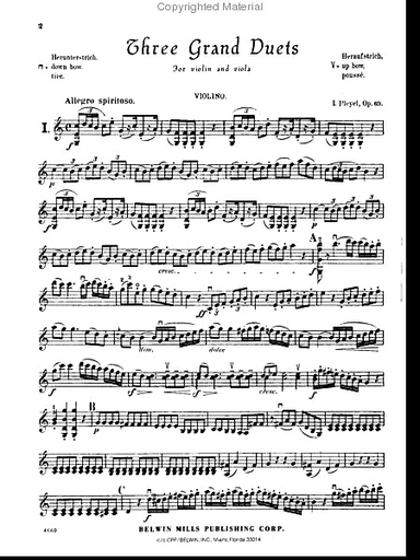 Pleyel: Three Grand Duets, Op.69 (violin & viola)