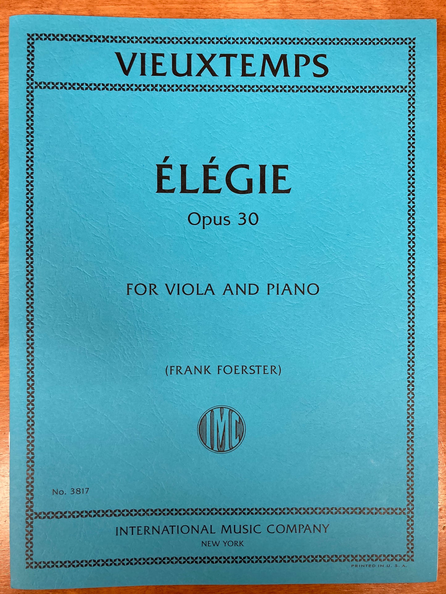Vieuxtemps (Foerster): Elegie, opus 30 (viola and piano) IMC