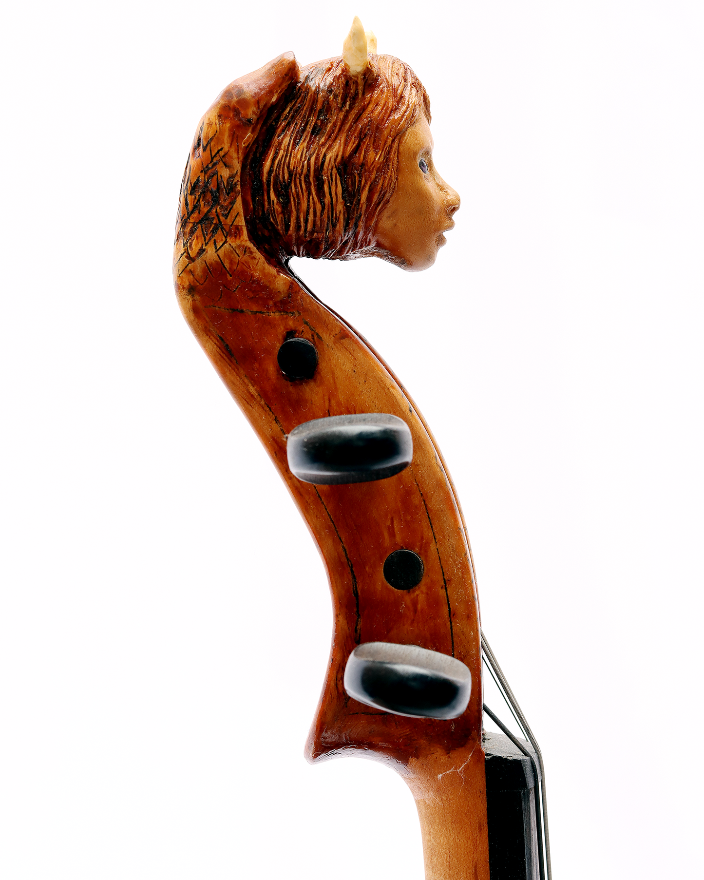 Isao (Esao) Izutsu pochette (pocket violin) with female head with horns, Tokyo, JAPAN