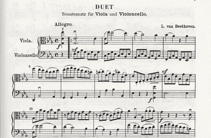 Beethoven, L.van: Duet (viola & cello) in score form