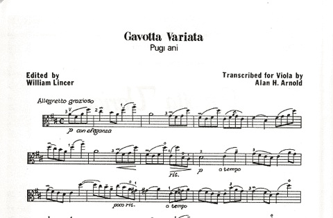Pugnani (Arnold): Gavotta Variata