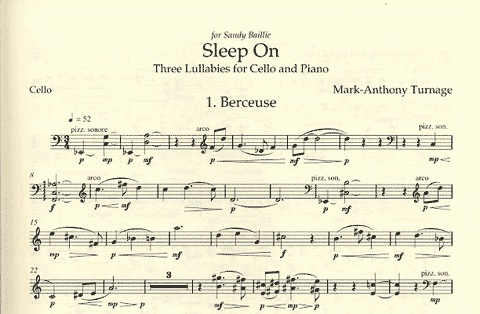 Turnage, Marc-Anthony: Sleep On, Three Lullabies for Cello and Piano
