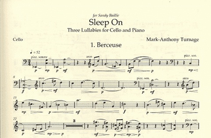 Turnage, Marc-Anthony: Sleep On, Three Lullabies for Cello and Piano