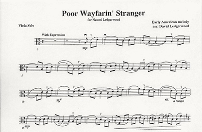 Ledgerwood, D.R.: Poor Wayfarin' Stranger (Viola & Piano)