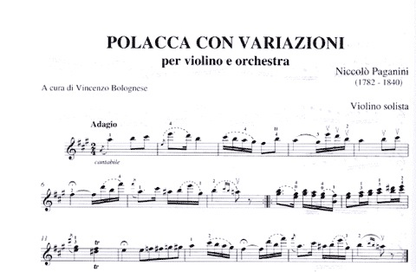 Paganini, Niccolo: Polacca con Variazioni (violin & piano)