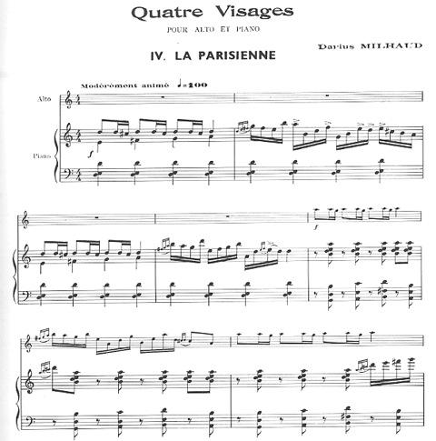 Milhaud, Darius: 4 Visages-La Parisienne (Viola and Piano)