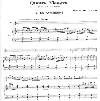 Milhaud, Darius: 4 Visages-La Parisienne (Viola and Piano)