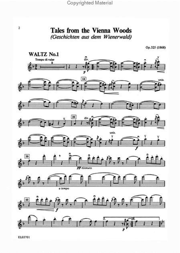 Strauss, J. (Paradise): The Best of Johann Strauss, Jr. Waltzes (violin 1)