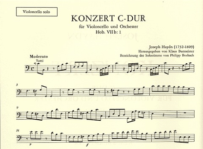 Haydn, F.J.: Concerto in C-urtext (cello & piano)