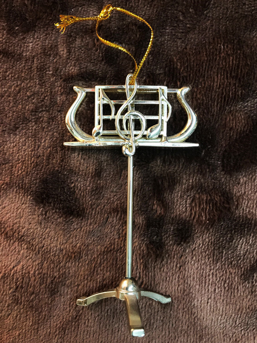 Music Stand Ornament - Gold plated, 4"