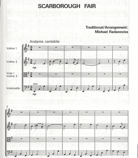 Radanovics, M.: Scarborough Fair and Midnight Special (2 violins, viola, and cello)