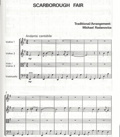 Radanovics, M.: Scarborough Fair and Midnight Special (2 violins, viola, and cello)