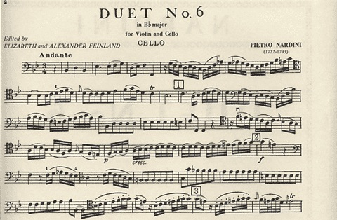 Nardini, Pietro: Duo No 6 in Bb Major (violin & cello)