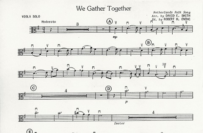 Smith, D.E.: We Gather Together (Viola & Piano)